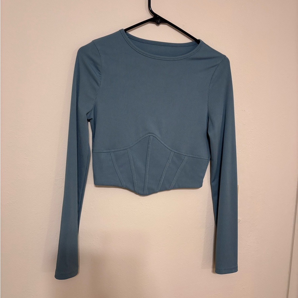 Women's Blue Long Sleeve Top